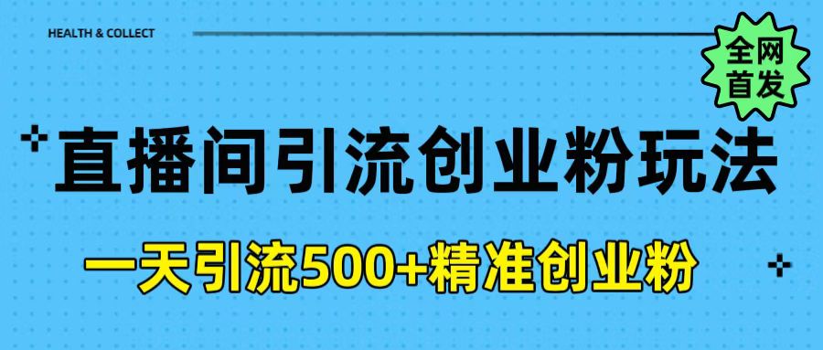直播间引流创业粉玩法，一天轻松引流500+精准创业粉-掘金计划