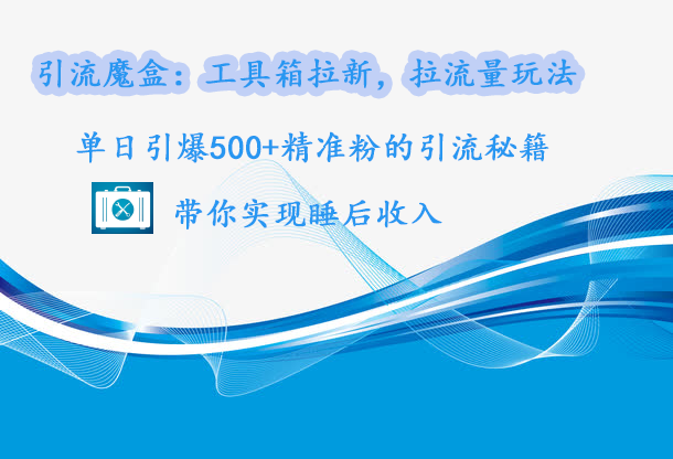 引流魔盒：工具箱拉新，拉流量玩法，单日引爆500+精准粉的引流秘籍，带你实现睡后收入-掘金计划