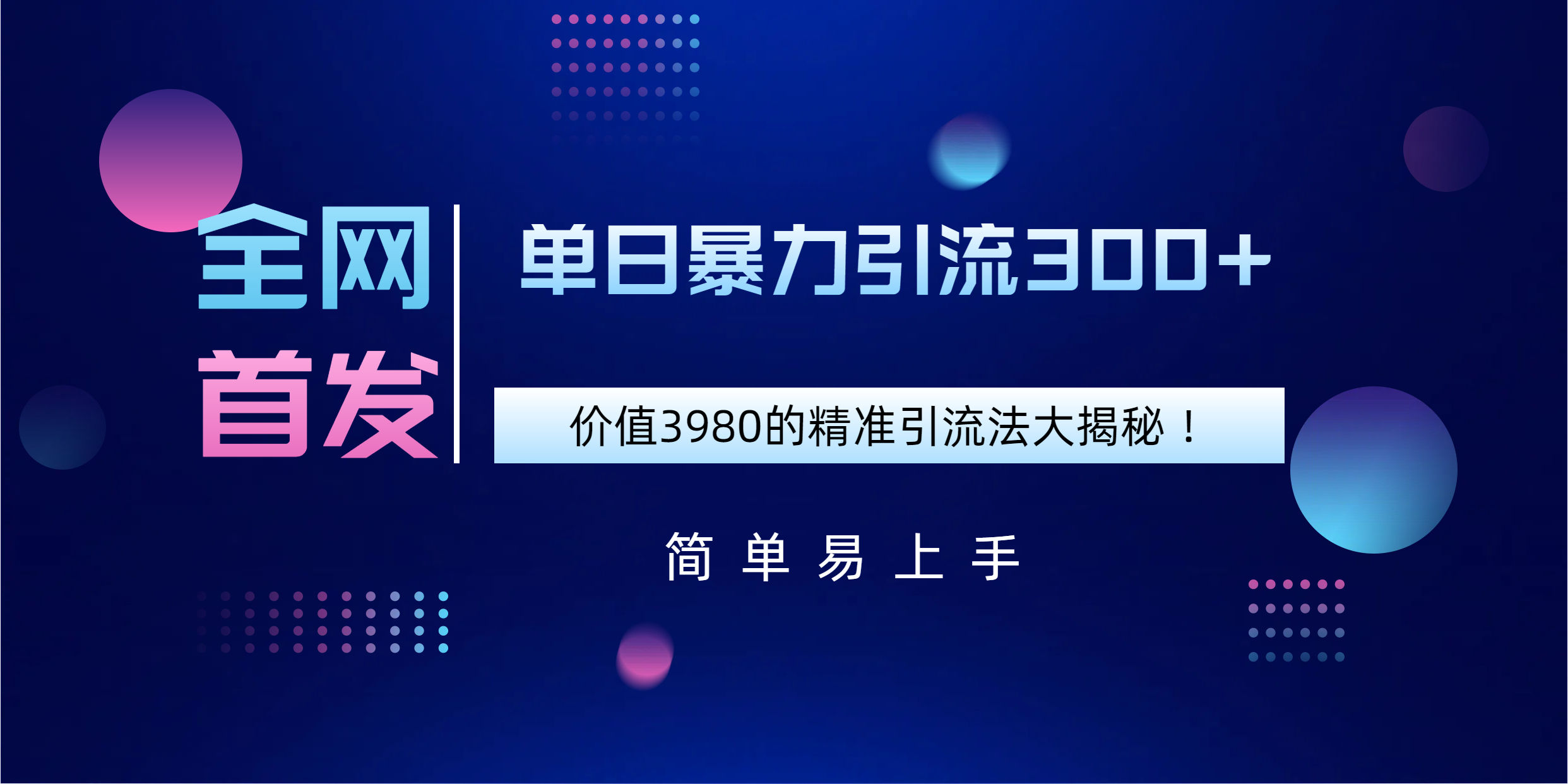 全网首发，价值3980单日暴力引流300+的精准引流法大揭秘！-掘金计划