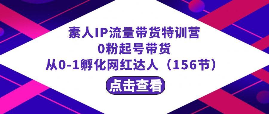 繁星·计划素人IP流量带货特训营：0粉起号带货 从0-1孵化网红达人（156节）-掘金计划