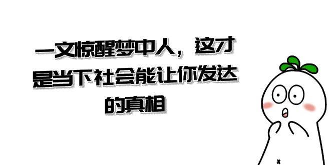 某公众号付费文章《一文 惊醒梦中人，这才是当下社会能让你发达的真相》-掘金计划