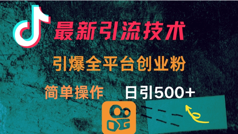 最新引流方法，引爆全平台创业粉操作简单，日引300＋-掘金计划