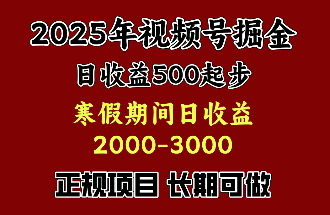 寒假期间一天收益2000+，小白一天就能上手-掘金计划