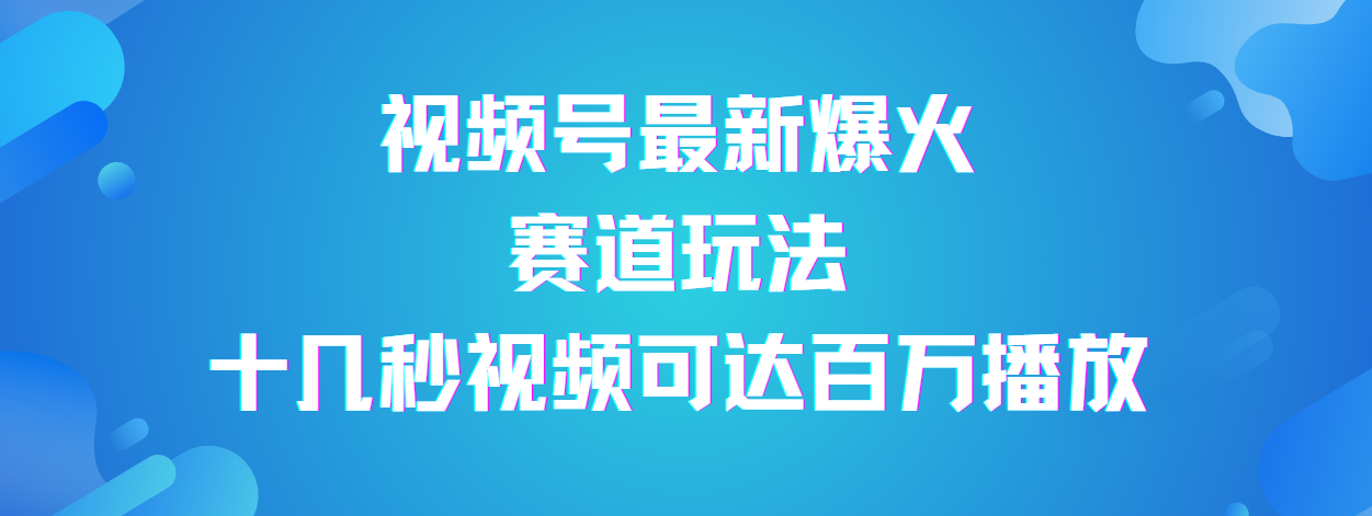 视频号最新爆火赛道玩法，流量巨大，视频制作简单，轻松月入数万-掘金计划