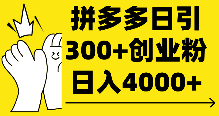 拼多多日引300+创业粉 日入4000+-掘金计划