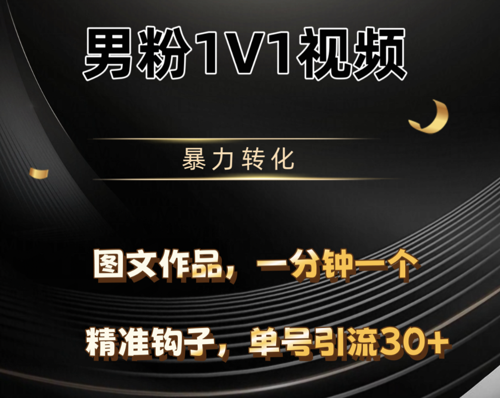 男粉1V1视频，硬改摄像头，高客单暴力转化，单日600+-掘金计划