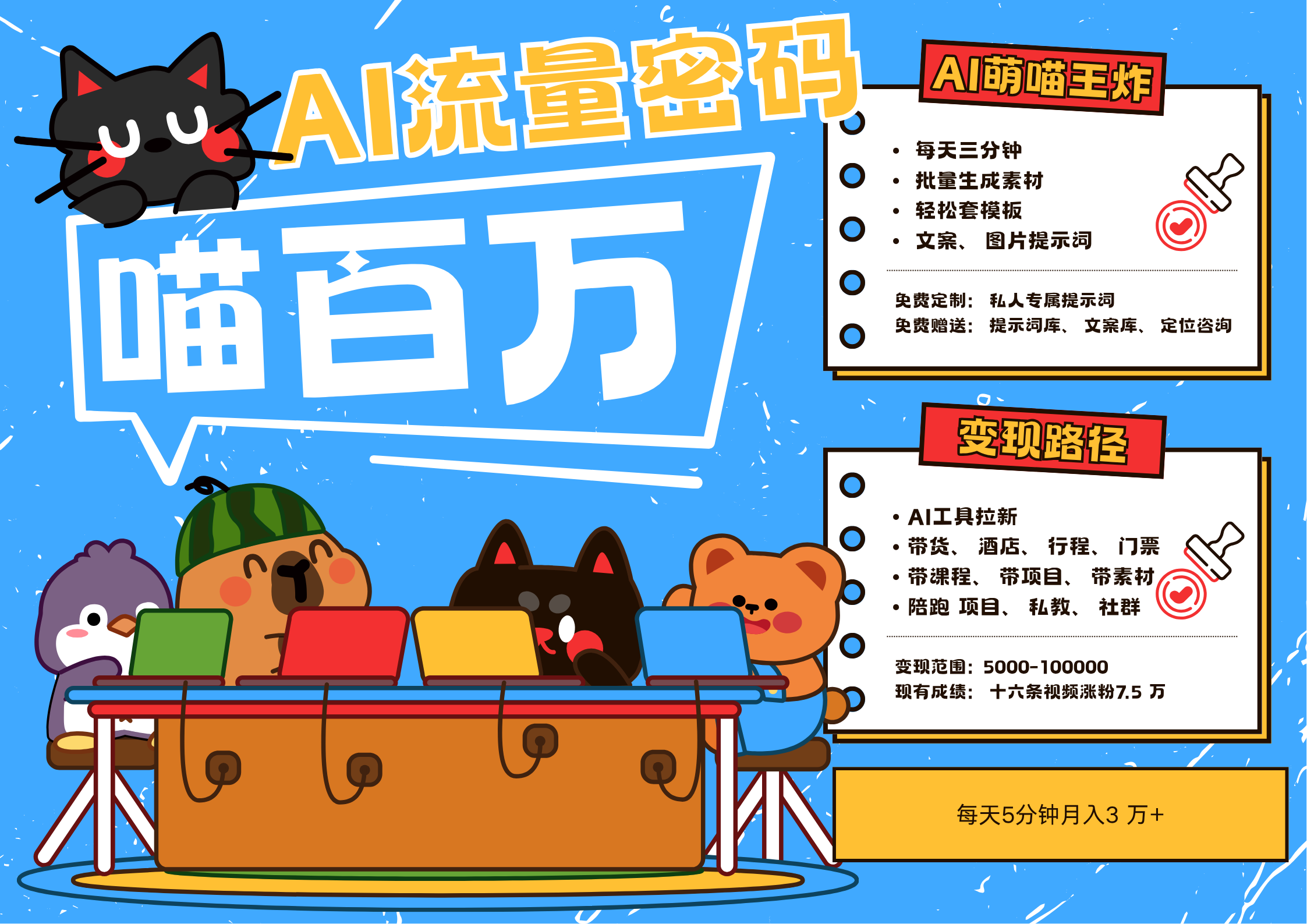 AI+宠物+旅行2025最火流量密码 轻松用AI宠物做文旅账号 可带货，带酒店，可以带行程，旅行社 小白三分钟学会 N种变现渠道 月入五位数  管道收益-掘金计划