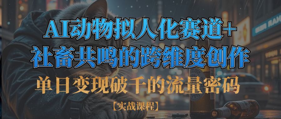 单日变现破千的流量密码,AI动物拟人化赛道+社畜共鸣的跨维度创作-掘金计划